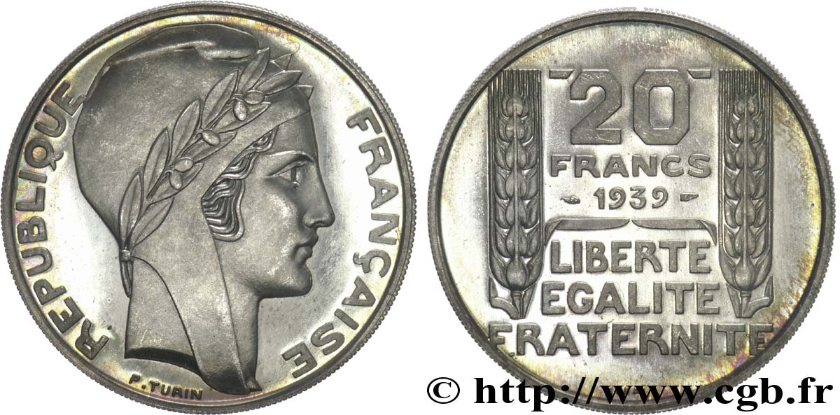 Essai de 20 francs Turin, poids léger 1939 Paris G.853  FDC 