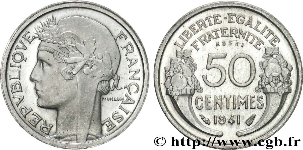Essai de 50 centimes Morlon, lourde 1941 Paris F.193/1 MS 