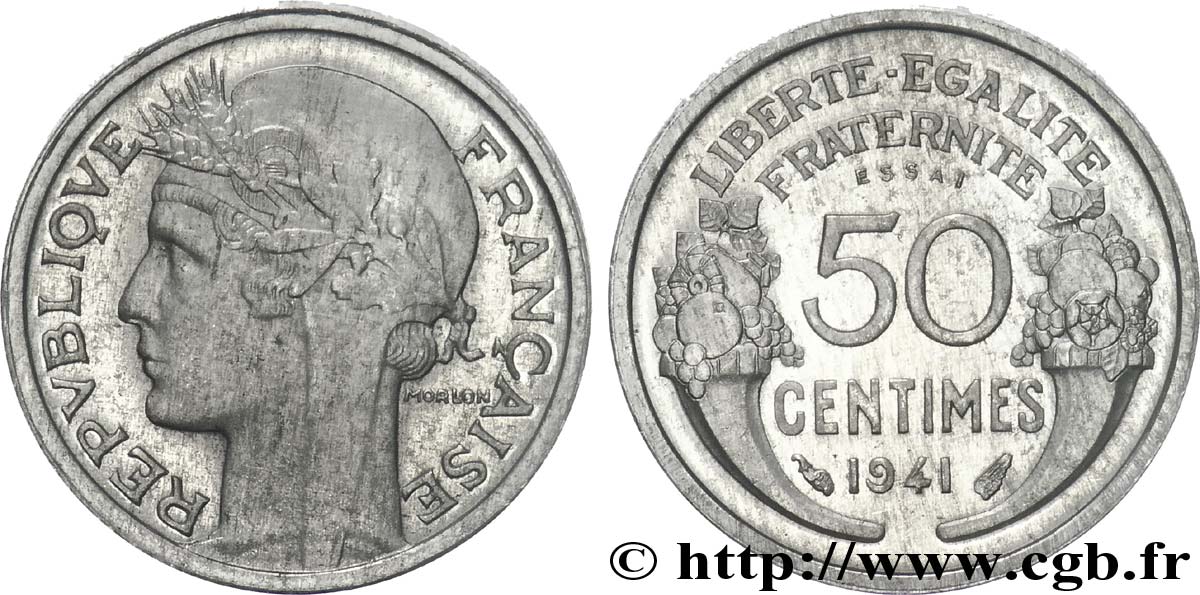 Essai de 50 centimes Morlon, très lourde 1941 Paris F.193/1 var. FDC 
