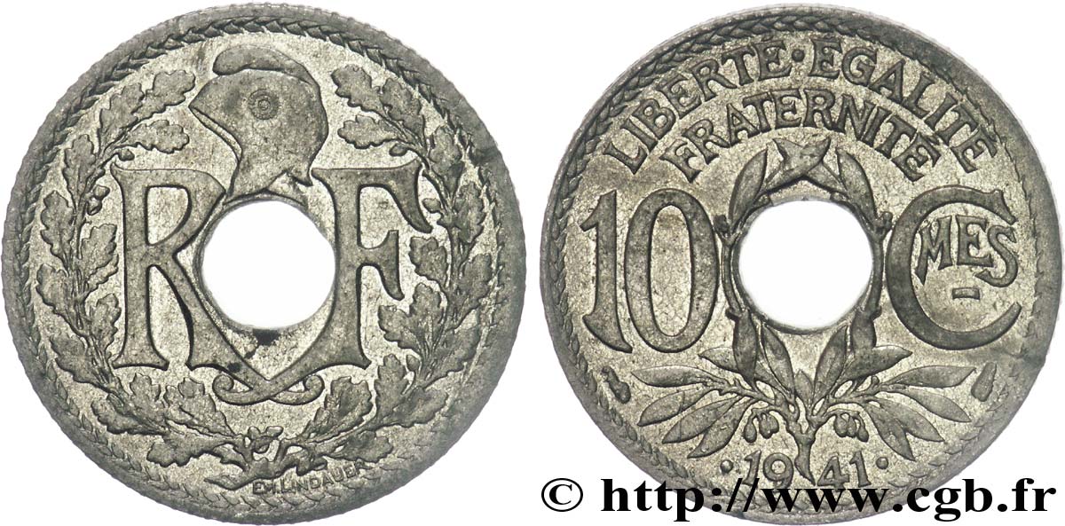 10 Centimes LINDAUER ZINC, frappe courante 1941 Paris F.140/2 SPL 