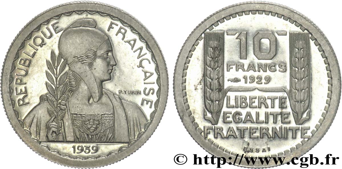 Préparation de la 5 francs Pétain, petit module, 21 mm, 5 g - Essai n.d. Paris Maz.2606 e fST 