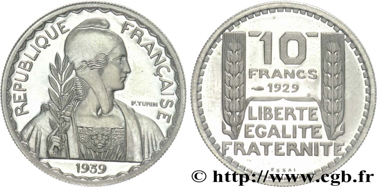 Préparation de la 10 francs Pétain, moyen module, 25 mm, 8 g - Essai n.d. Paris Maz.2606 e ST 