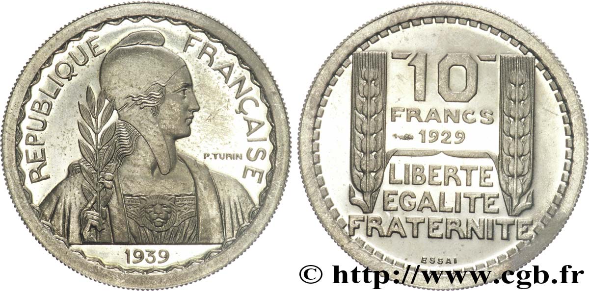 Préparation de la 10 francs Pétain, moyen module, listel large, 26 mm, 7,5 g - Essai n.d. Paris Maz.2606 e MS 