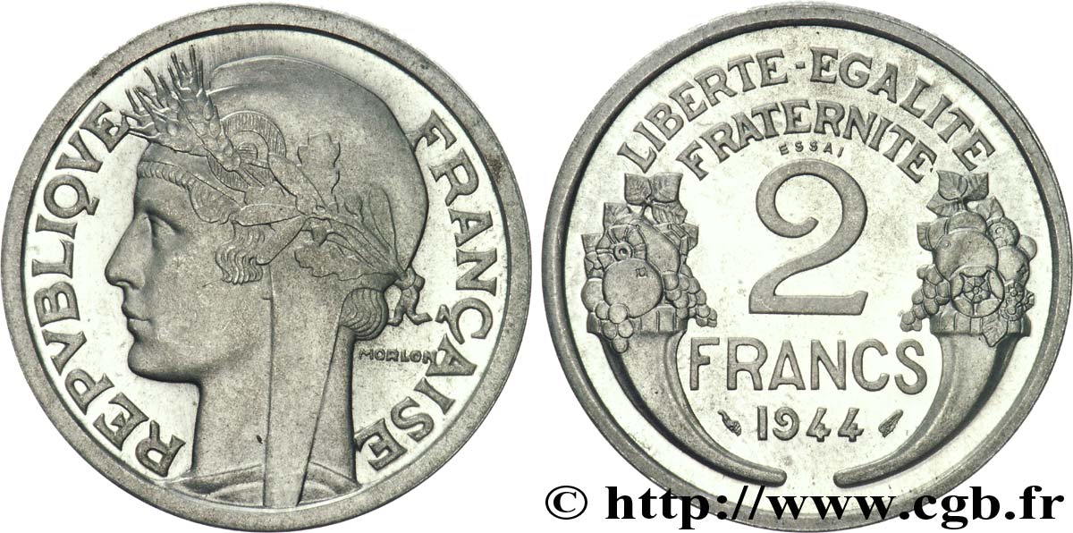 Essai de 2 francs Morlon 1944 Paris F.269/3 MS 