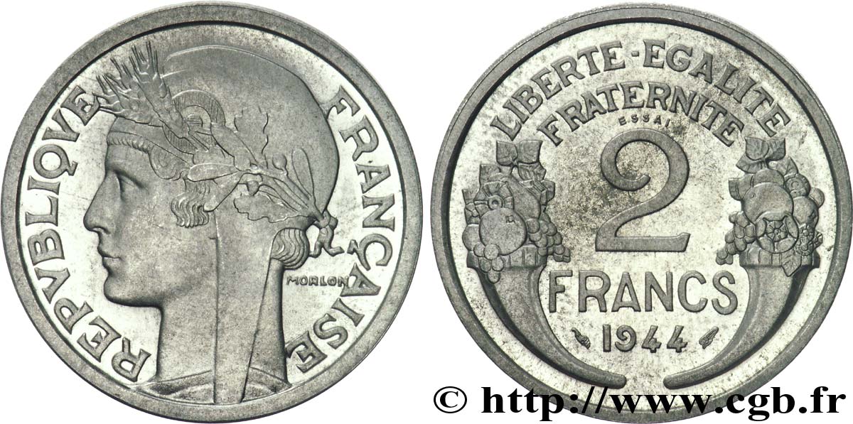 Essai de 2 francs Morlon 1944 Paris F.269/3 SPL 