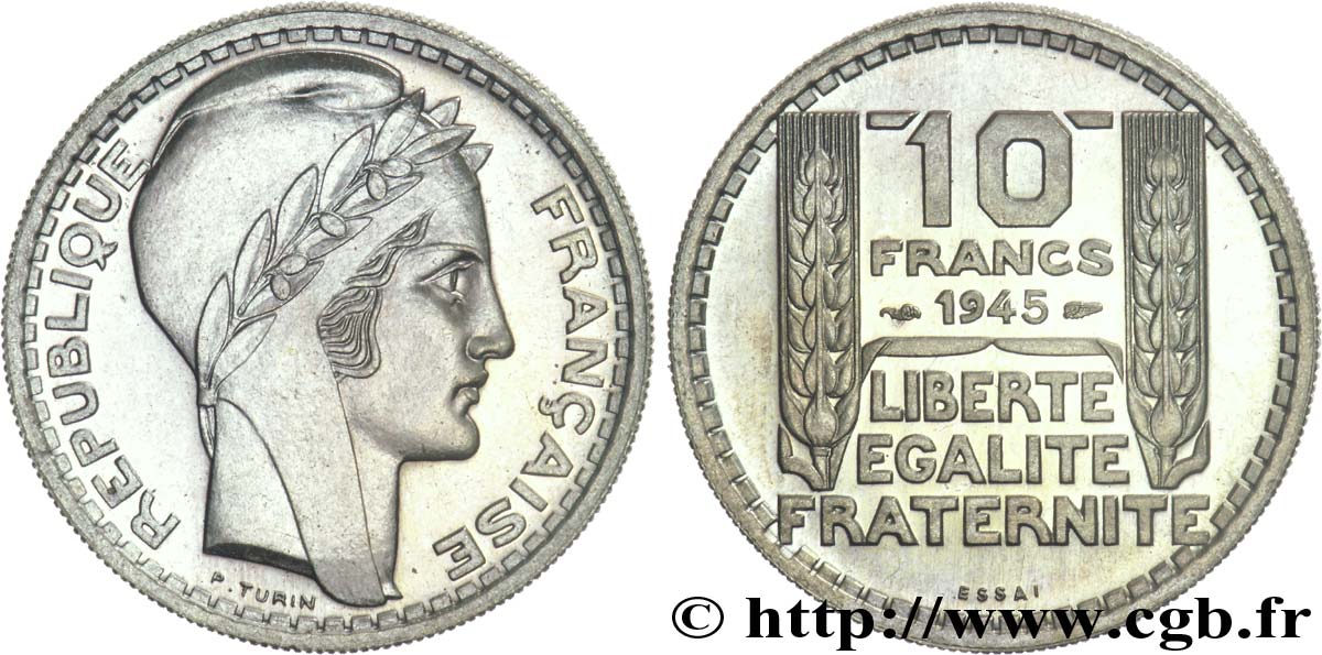 Essai de 10 francs Turin, grosse tête 1945 Paris F.361/1 ST 