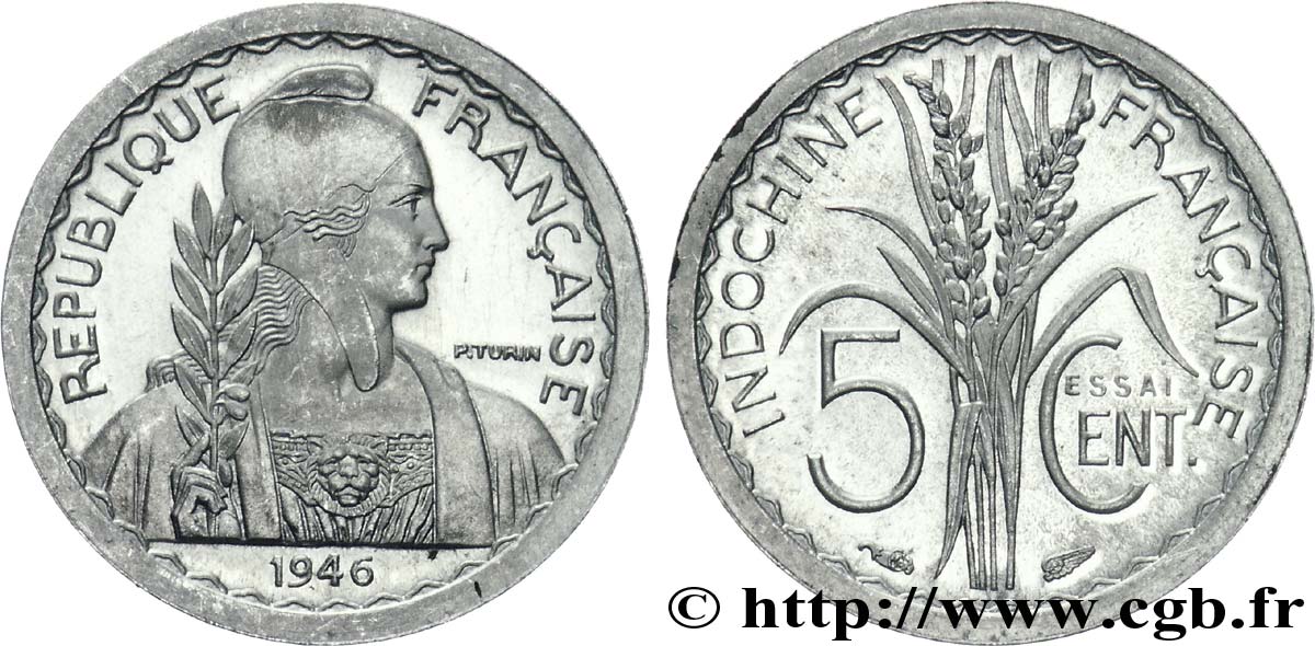 FRANZÖSISCHE UNION  Essai 5 centimes 1946 Paris ST 