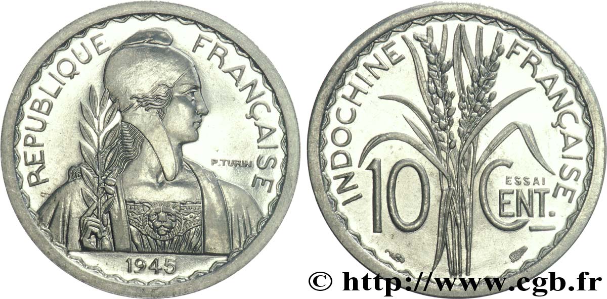 FRENCH UNION - FRENCH INDOCHINA Essai 10 centimes 1945 Paris MS 