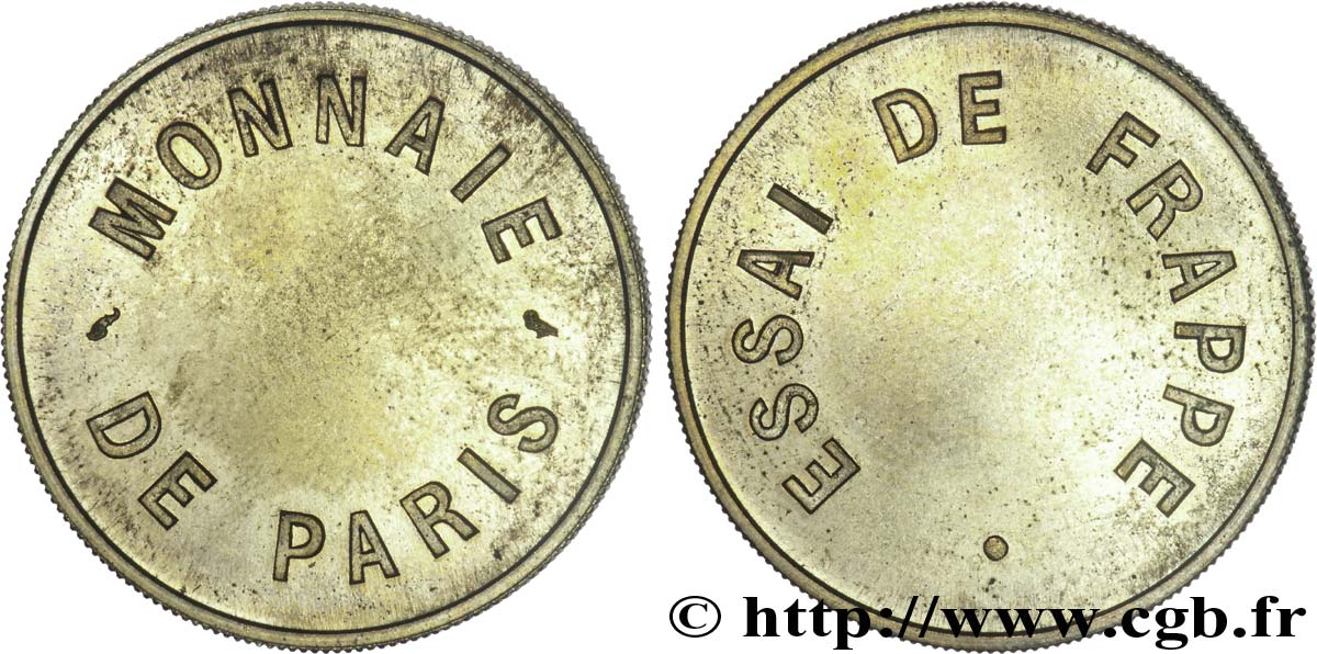 Essai de frappe pour 50 centimes Lagriffoul, tranche striée n.d. Paris  MS 