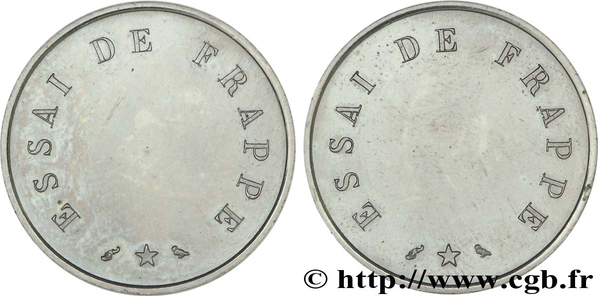 Essai de frappe 1 franc petit module, listel haut, poids lourd n.d. Paris  FDC 
