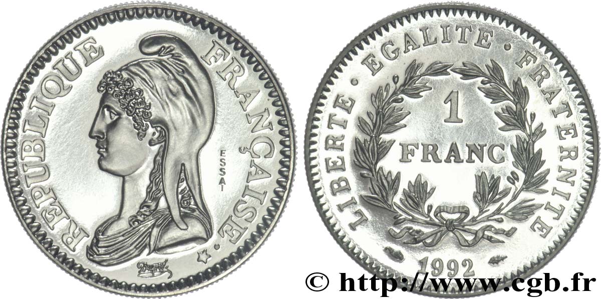 Essai de 1 franc République 1992 Pessac F.229/1 MS 