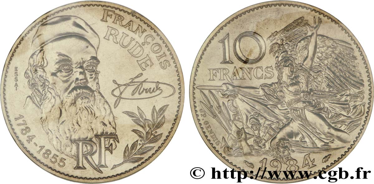 Essai 10 francs François Rude 1984 Paris F.369/1 MS 