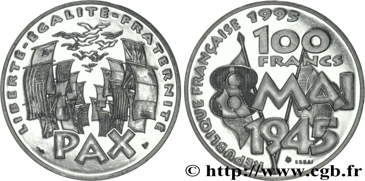 Essai de 100 francs 8 mai 1945 1995 Pessac F.463/1 MS 