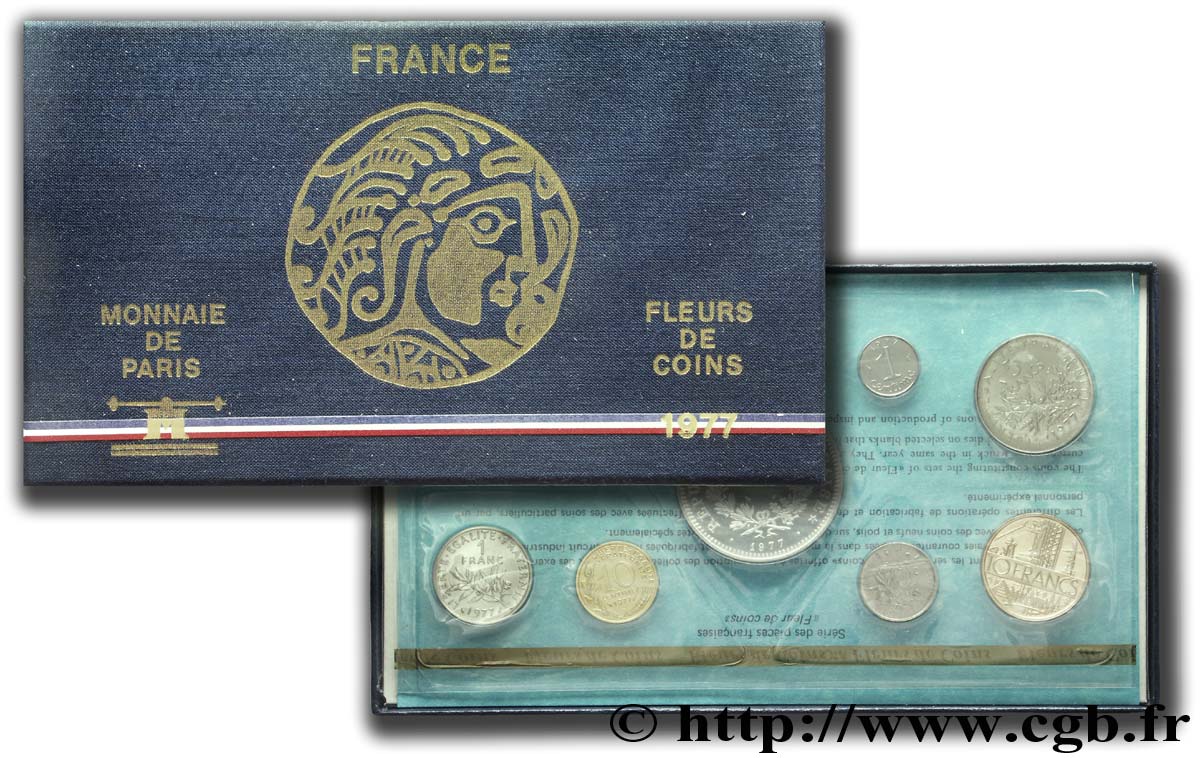 Boîte Fleur de Coins 1977 Paris F.5000 22 FDC 