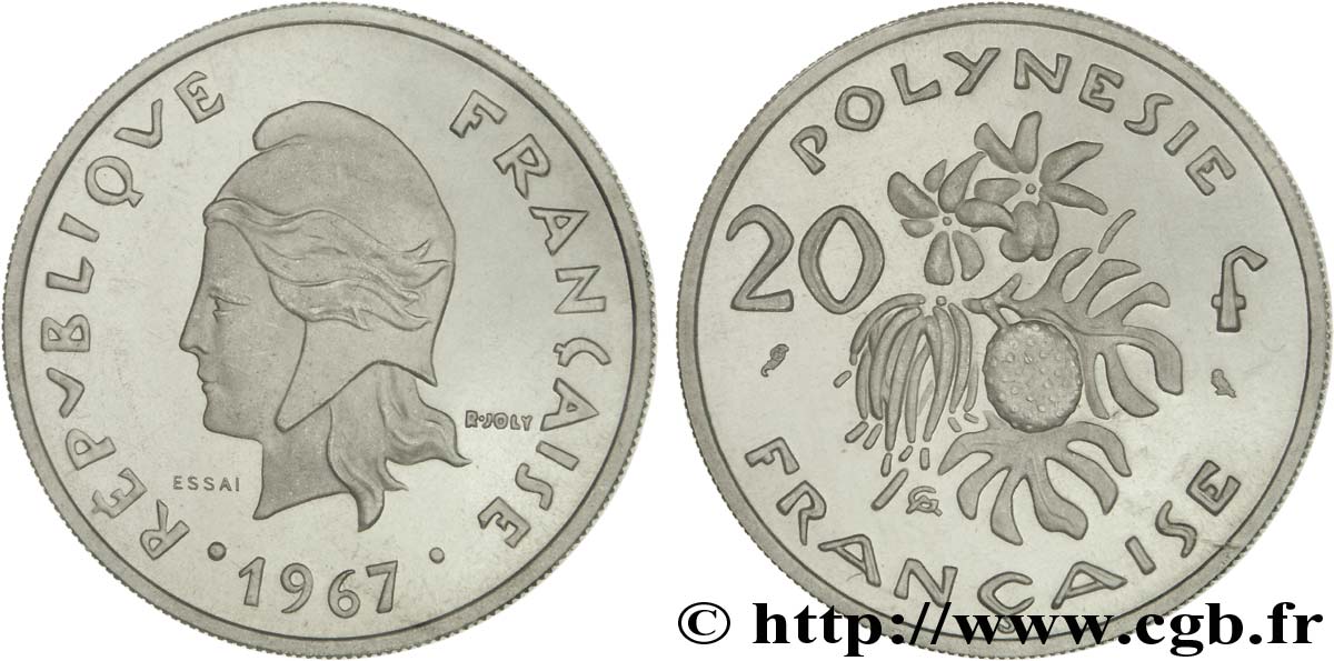 FRANZÖSISCHE-POLYNESIEN Essai de 20 francs 1967 Paris ST 