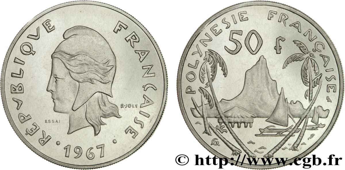 POLINESIA FRANCESE Essai de 50 francs 1967 Paris FDC 