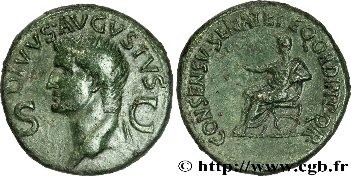 AUGUSTO Dupondius, (MB, Æ 30) q.SPL