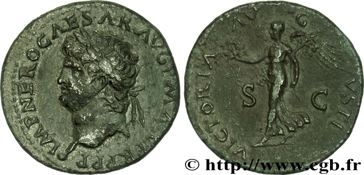 NERONE Dupondius, (MB, Æ 28) q.SPL/BB