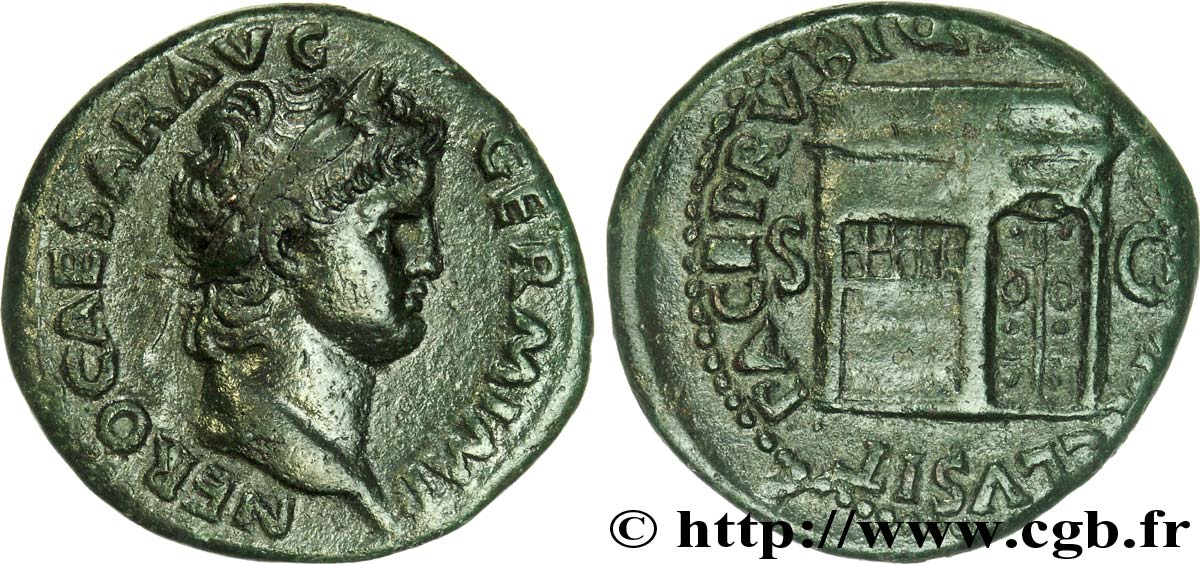 NERONE As, (MB, Æ 26) XF