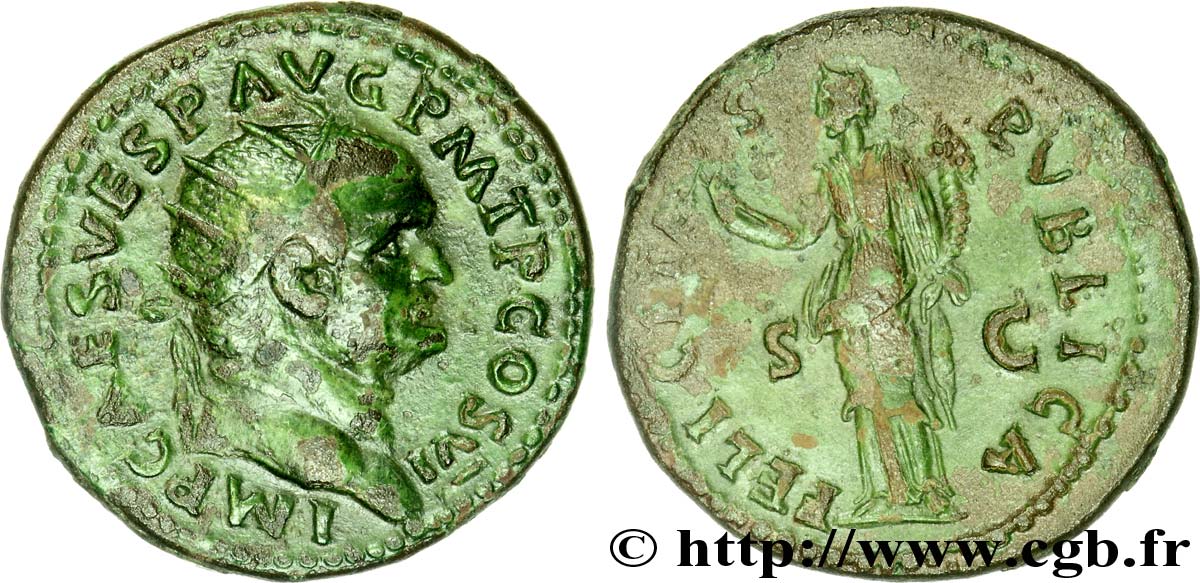 VESPASIEN Dupondius, (MB, Æ 26) TTB+