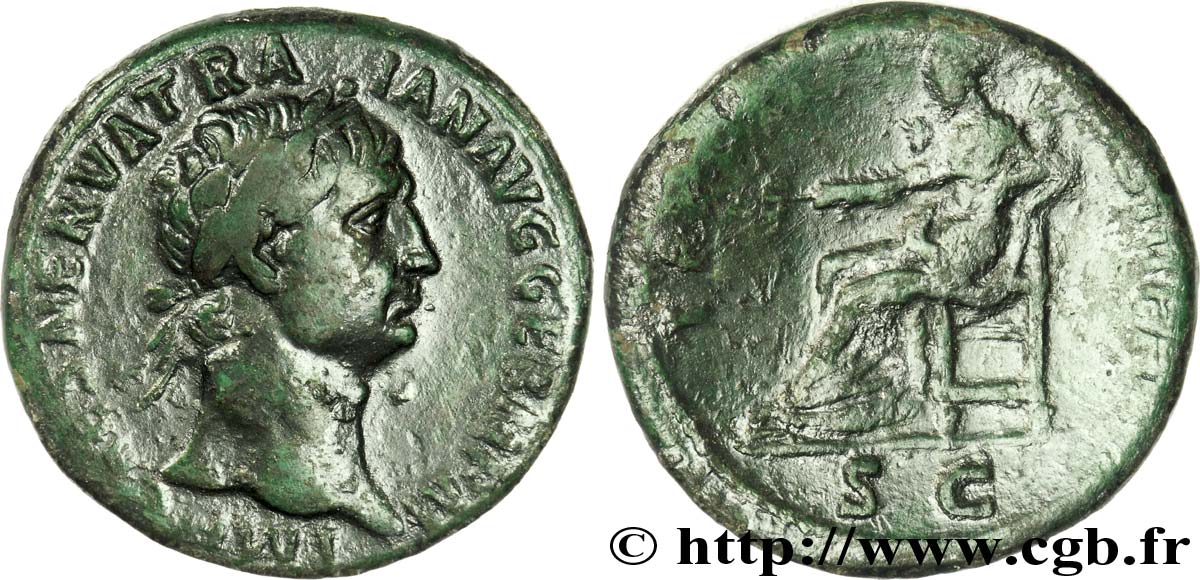 TRAIANO Sesterce, (GB, Æ 33) XF/VF