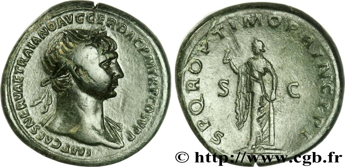 TRAJANUS Sesterce, (GB, Æ 34) XF