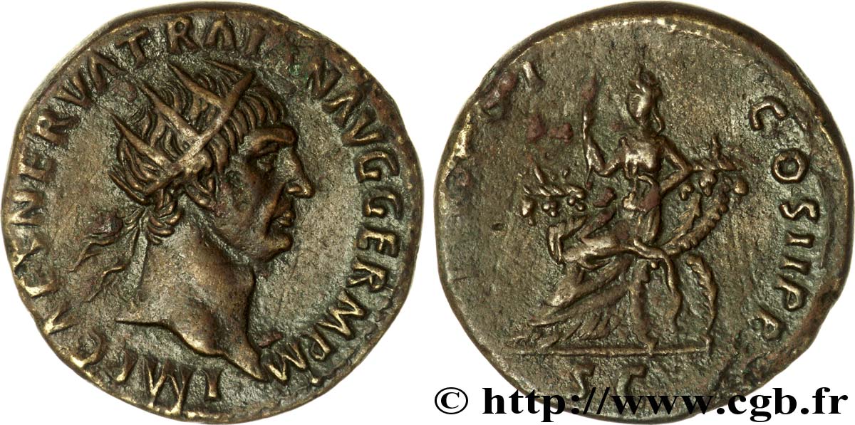 TRAIANUS Dupondius, (MB, Æ 27) SS