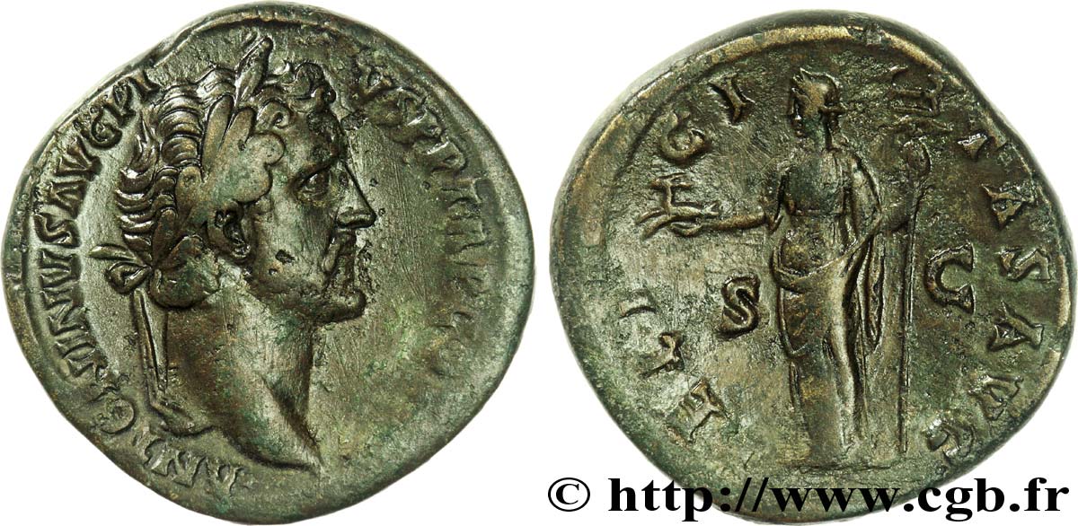 ANTONINUS PIUS Sesterce, (GB, Æ 32) XF