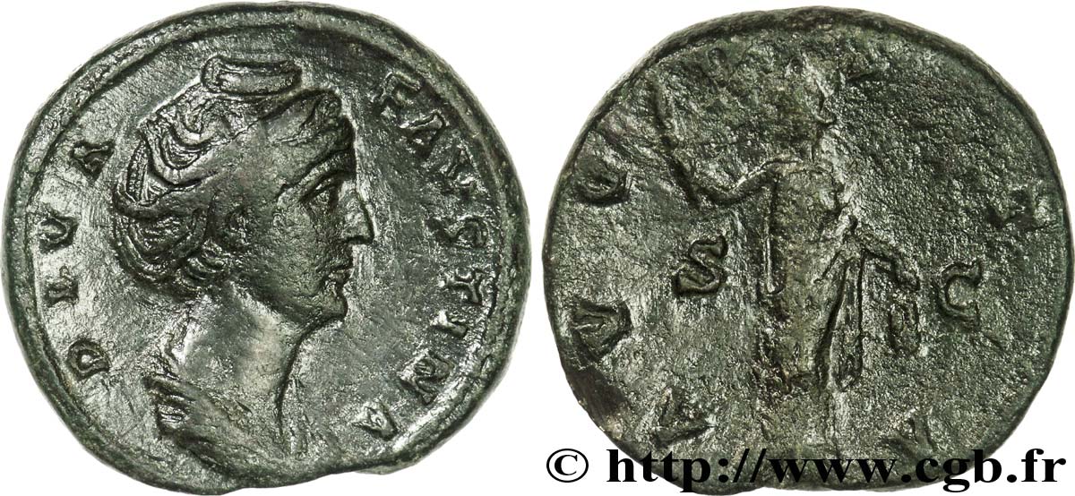 FAUSTINA MAGGIORE Dupondius, (MB, Æ 25) XF