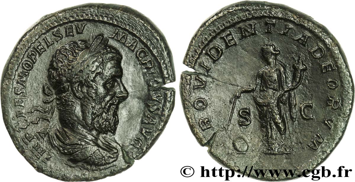 MACRINUS Sesterce, (GB, Æ 34) fVZ