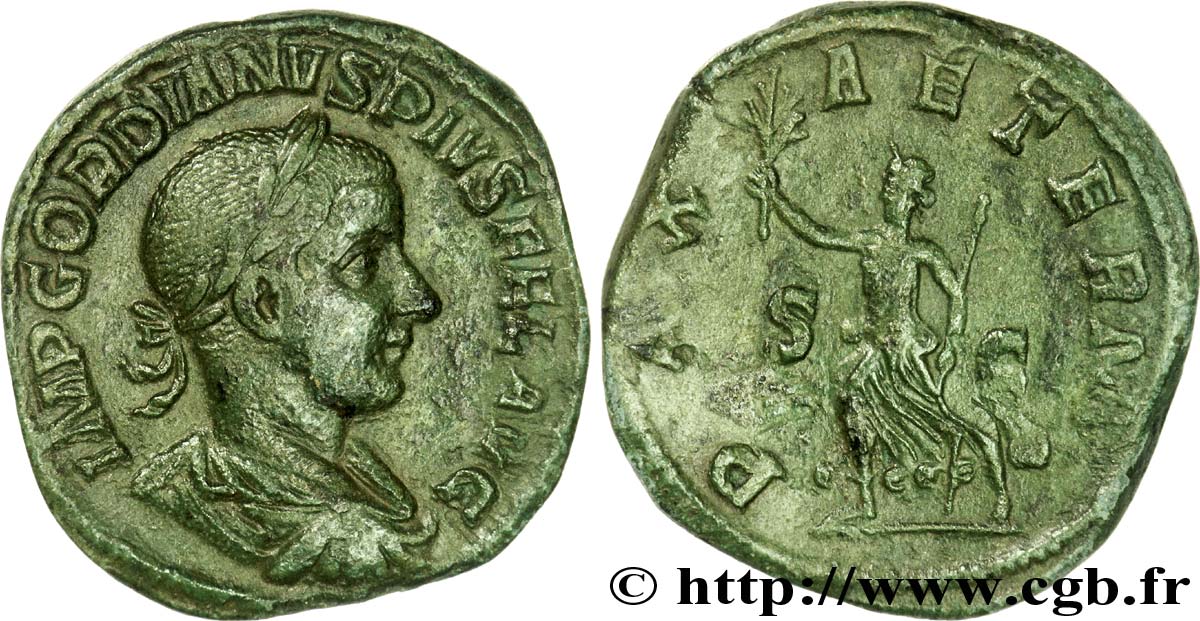 GORDIAN III Sesterce, (GB, Æ 31) AU
