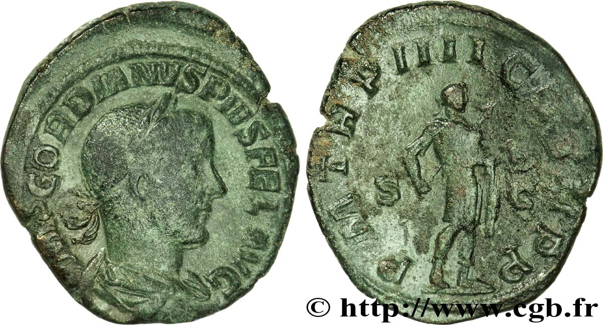 GORDIANUS III Sesterce, (GB, Æ 34) fSS