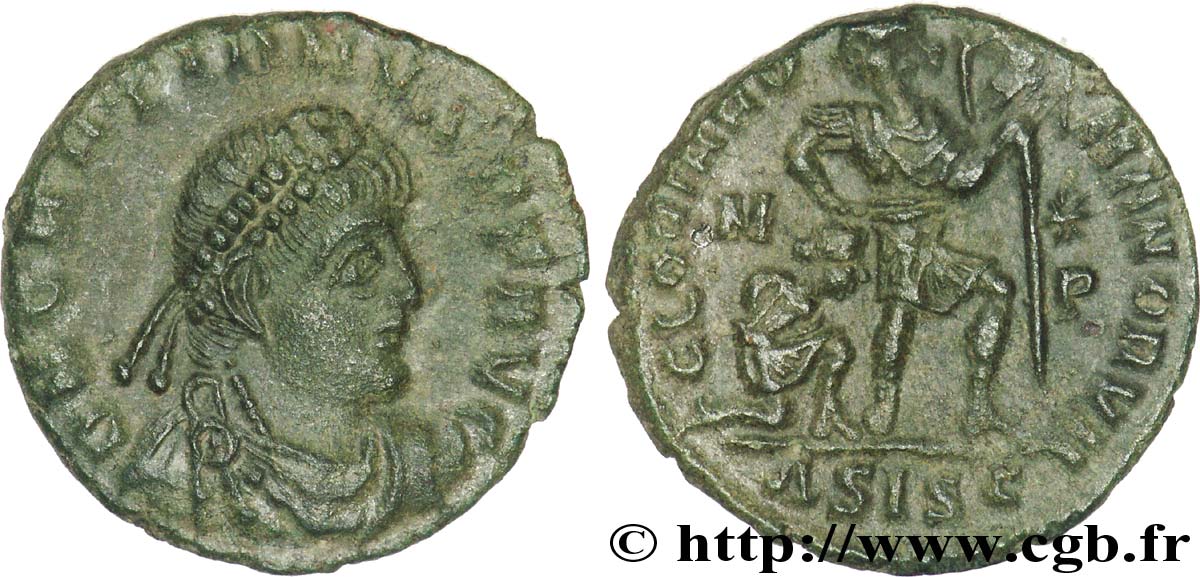 GRATIAN Nummus, (PB, Æ 3) AU/XF