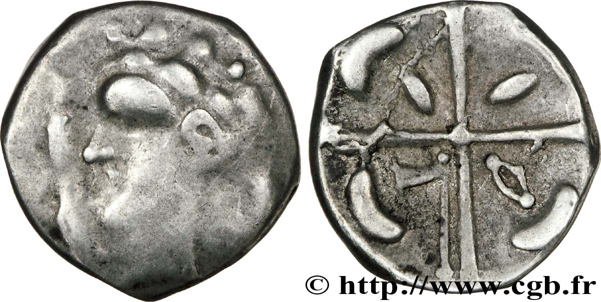 GALLIA - SUDOESTE DE LA GALLIA - VOLCÆ TECTOSAGES (Región de Tolosa) Drachme de style hybride entre “cubiste et romanisé”, S. 55 BC+/MBC