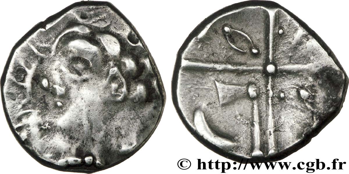 GALLIA - SUDOVESTE DELLA GALLIA - VOLCÆ TECTOSAGES (Regione di Tolosa) Drachme de style hybride entre “cubiste et romanisé”, S. 58 XF