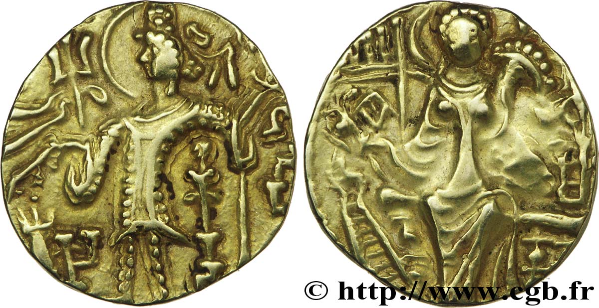 KUSHAN - KUSHAN EMPIRE - VASUDEVA III and his Successors Statère d or à la déesse Ardoksho AU