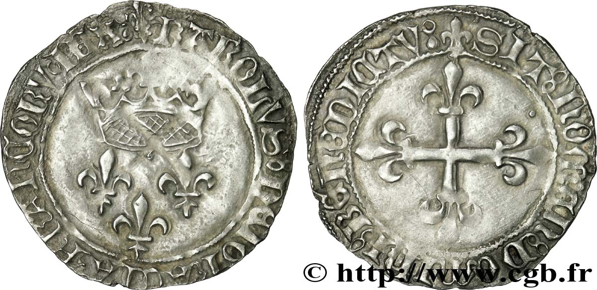 CHARLES VII LE VICTORIEUX Gros de roi dit de  Jacques Cœur  25/05/1447 Montpellier TTB