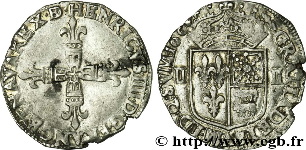 HENRI IV LE GRAND Quart d écu de Béarn 160[0?] Morlaàs TTB