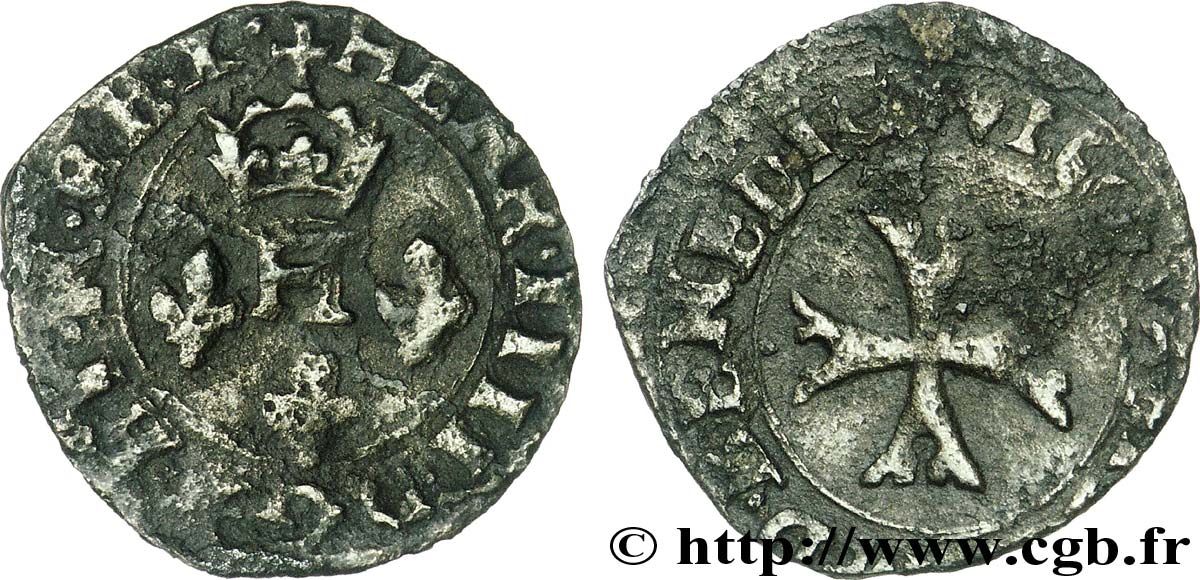 HENRY IV Liard à l H couronnée, 4e type (à la croix échancrée) 1600 Chambéry BC+/BC