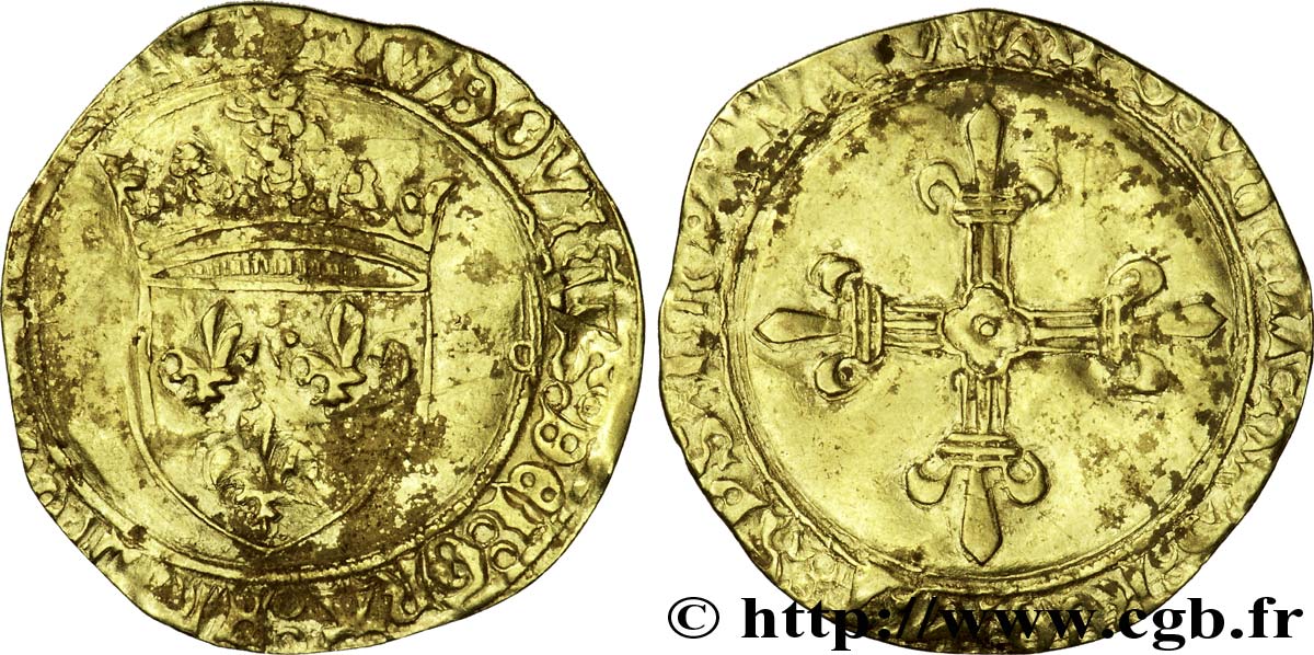 LOUIS XII  Écu d or au soleil 25/04/1498 La Rochelle VF