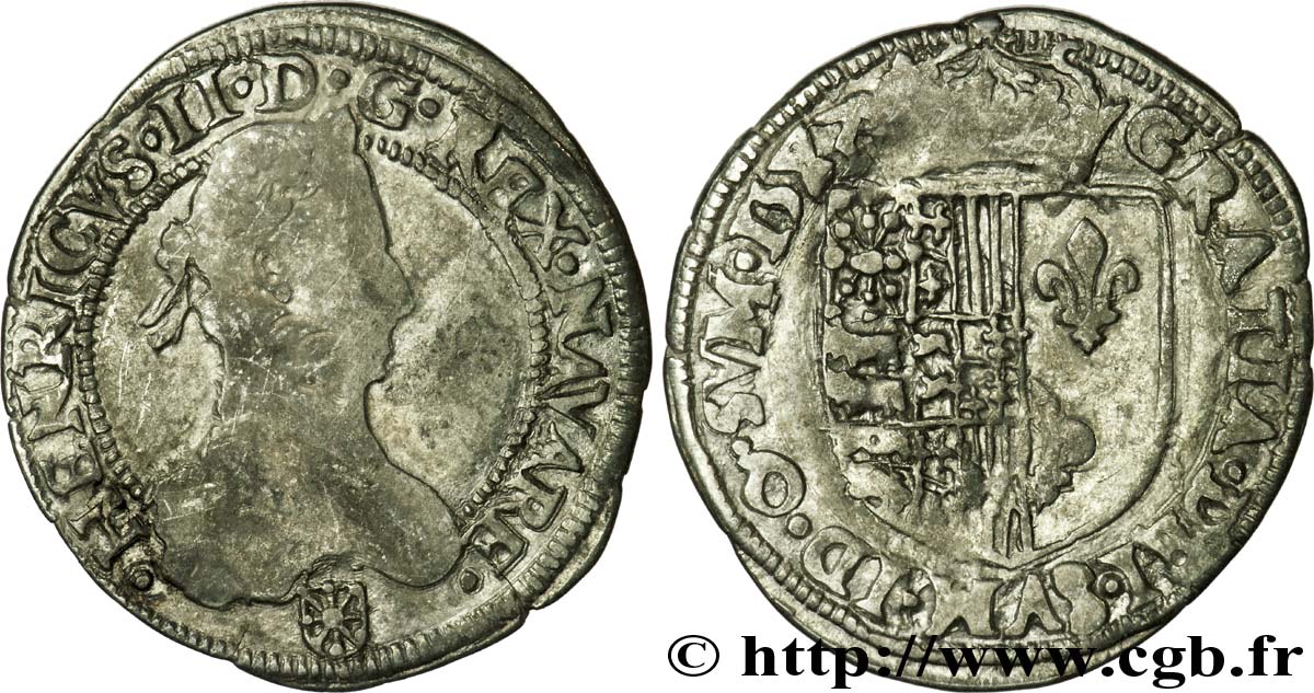 KINGDOM OF NAVARRE - HENRY III Demi-franc q.BB/BB
