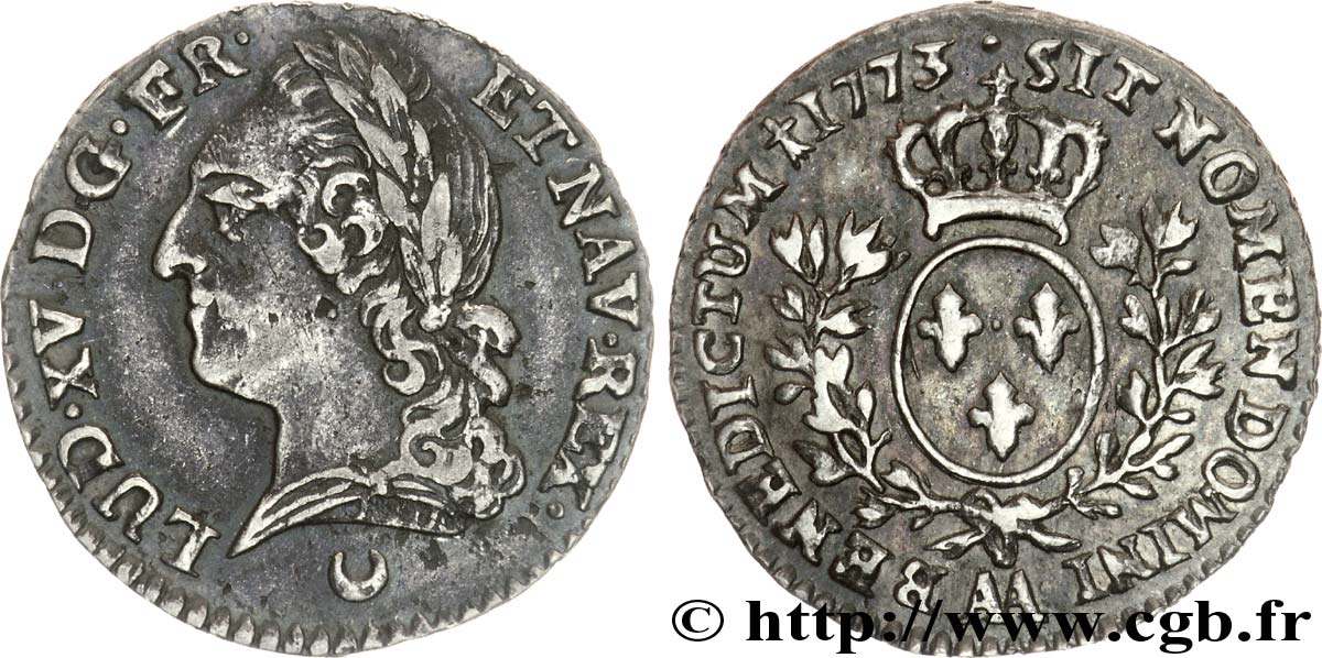 LOUIS XV DIT LE BIEN AIMÉ Dixième d écu dit  à la vieille tête  1773 Metz TTB