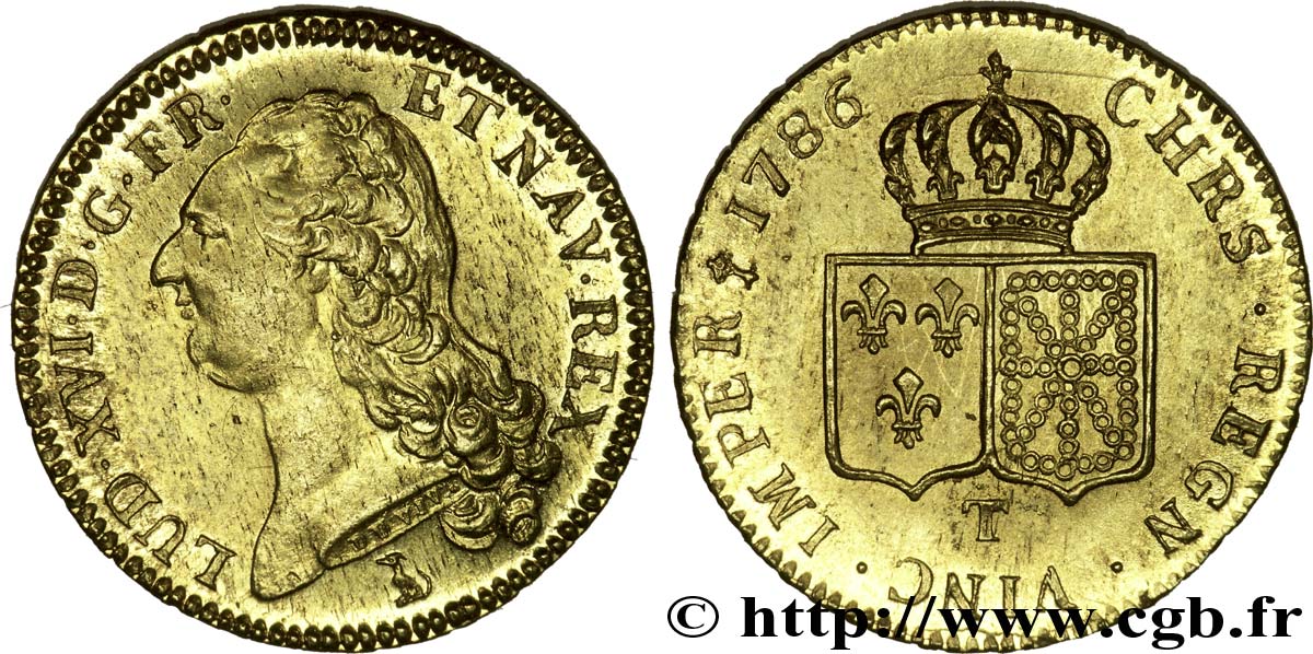 LOUIS XVI Double louis d’or dit  aux écus accolés  1786 Nantes TTB+/SUP