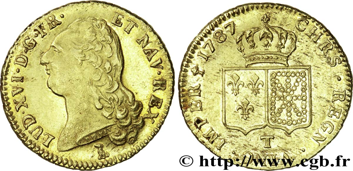 LOUIS XVI Double louis d’or aux écus accolés 1787 Nantes XF/AU