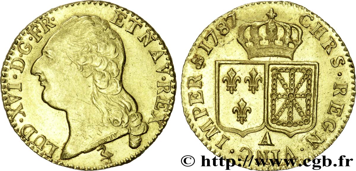 LOUIS XVI Louis d or aux écus accolés 1787 Paris VZ/fST