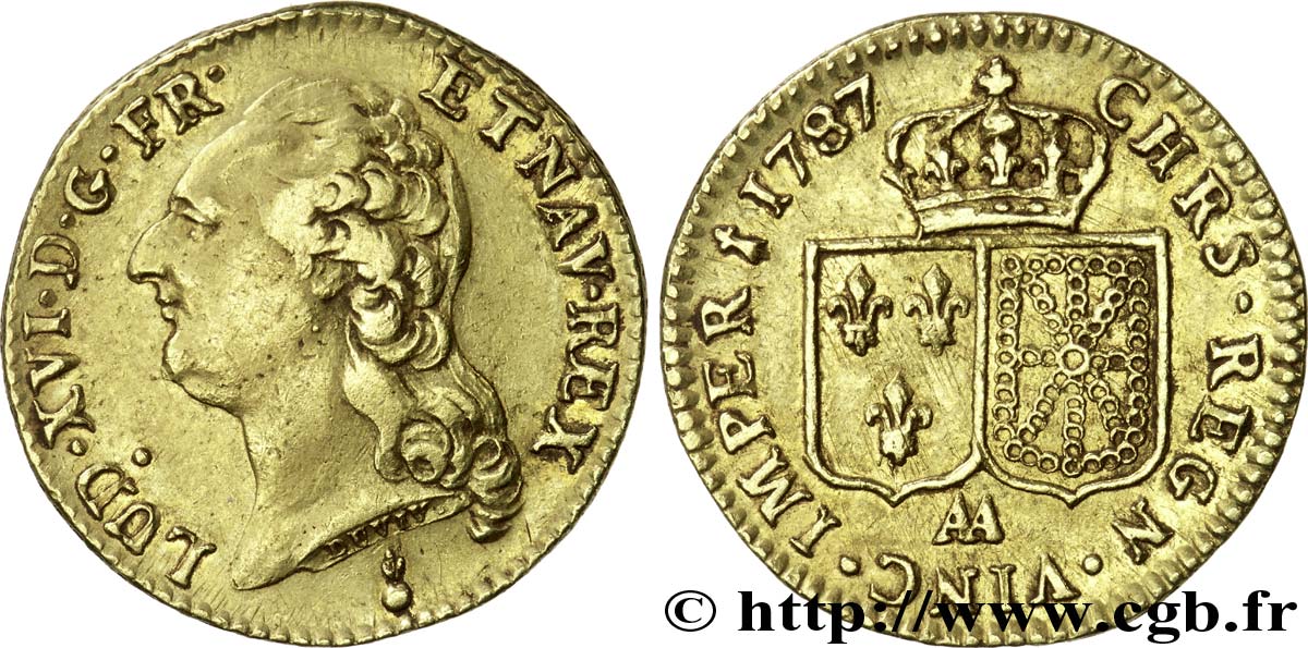 LOUIS XVI Louis d&nbsp;or aux écus accolés 1787 Metz TB+/TTB