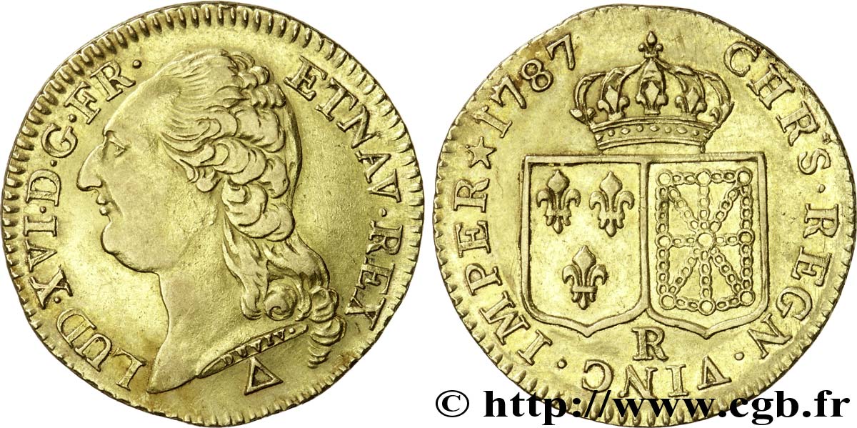 LOUIS XVI Louis d&nbsp;or aux écus accolés, faux 1787 Orléans TTB/TTB+