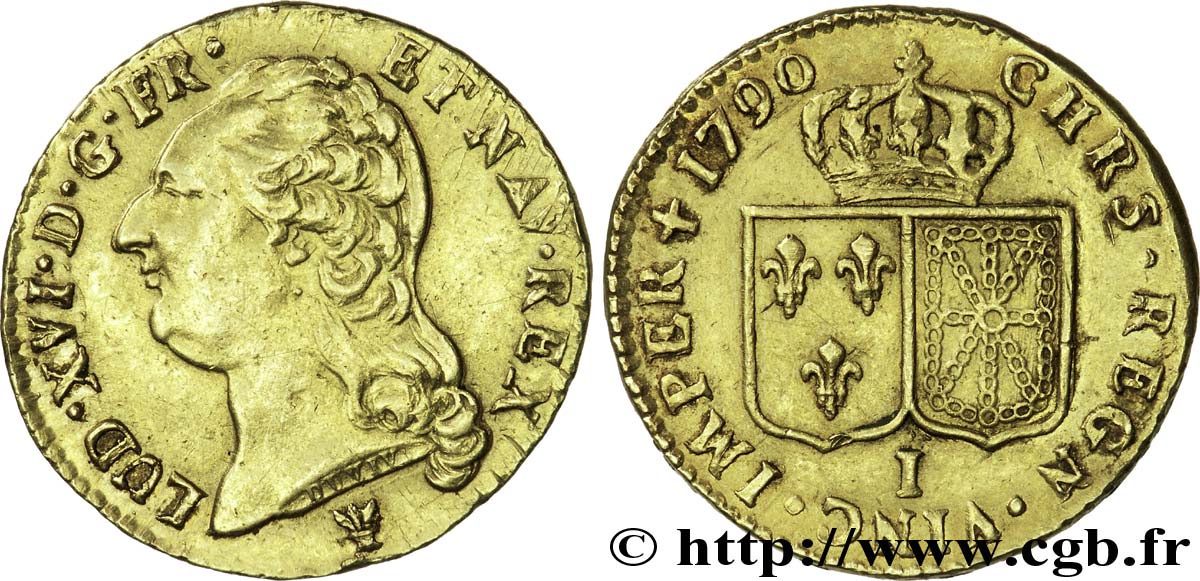 LOUIS XVI Louis d or aux écus accolés 1790 Limoges TTB