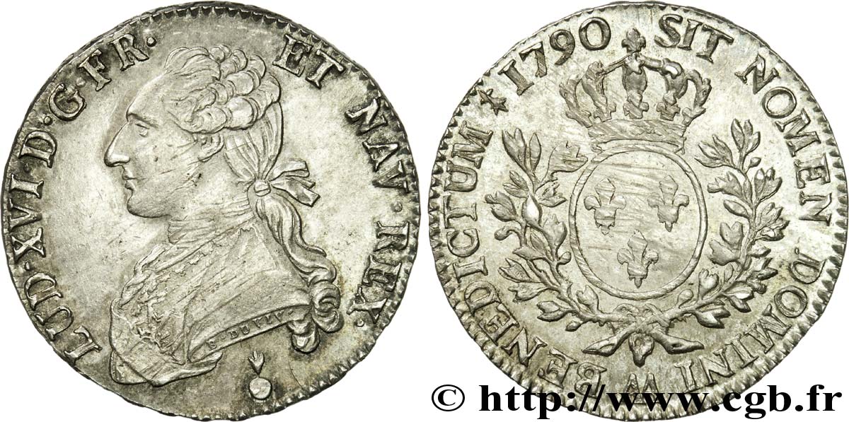 LOUIS XVI Demi-écu dit “aux branches d olivier” 1790 Metz AU