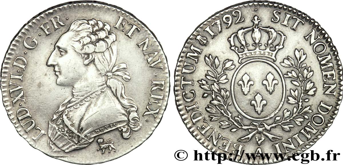 LOUIS XVI Demi-écu dit  aux branches d olivier  1792 Paris MBC/MBC+